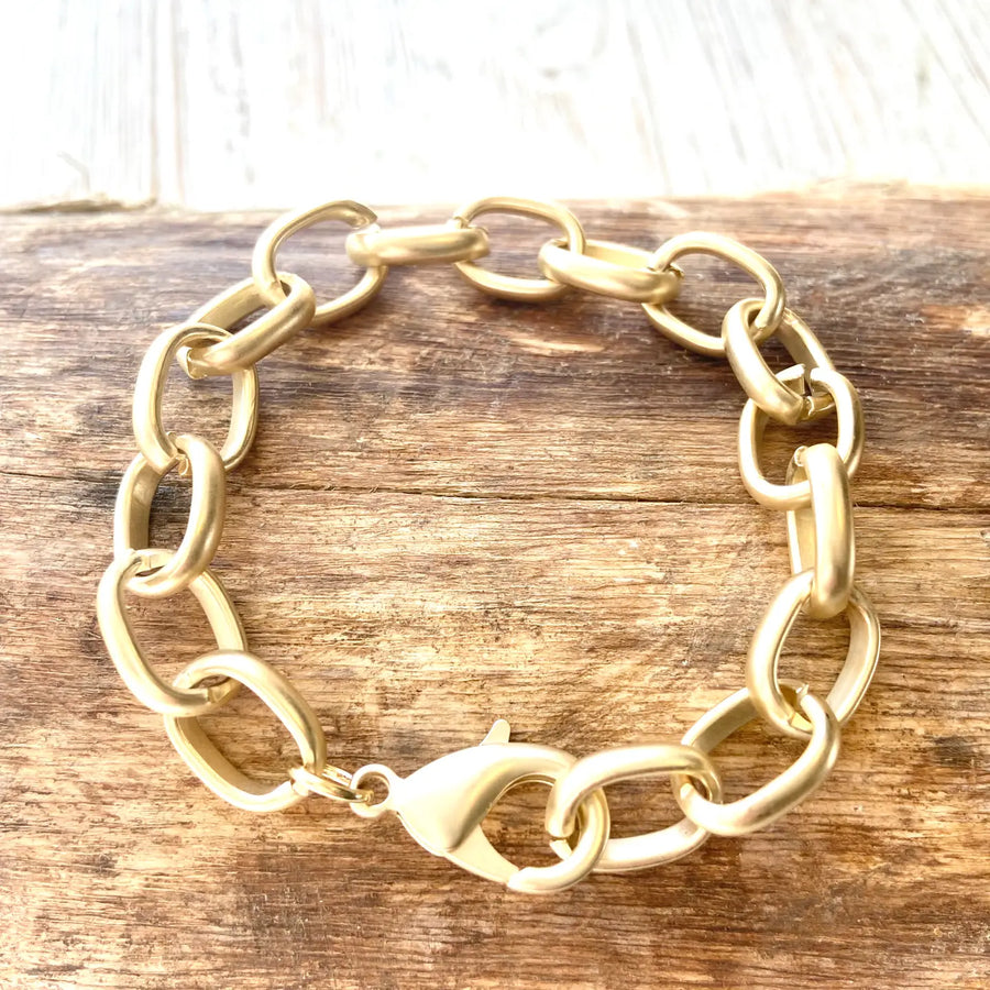 Alice Matte Gold Chain Link Bracelet