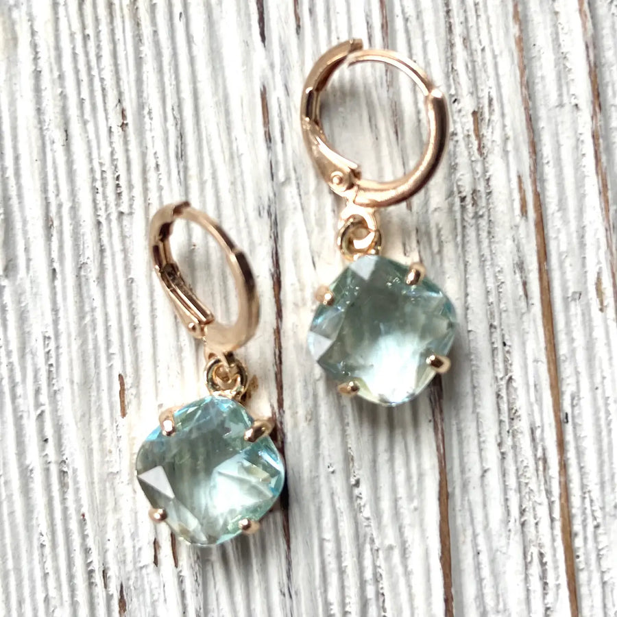 Solen Aqua Crystal Earrings
