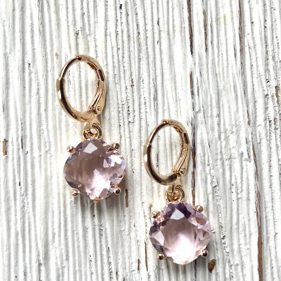 Solen Soft Pink Crystal Earrings
