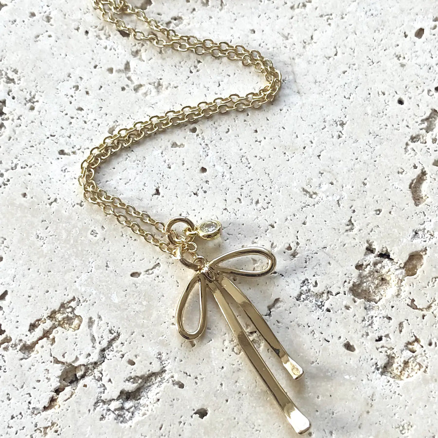 Salene Sweet Crystal Bow Necklace