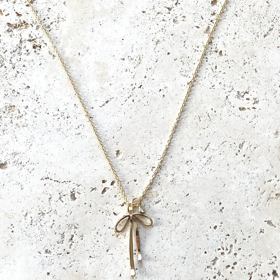 Salene Sweet Crystal Bow Necklace