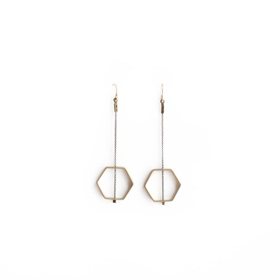 Horizon Hexagon Earrings