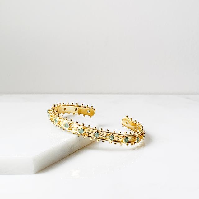 Etruscan Cuff Bracelet - Aqua Chalcedony