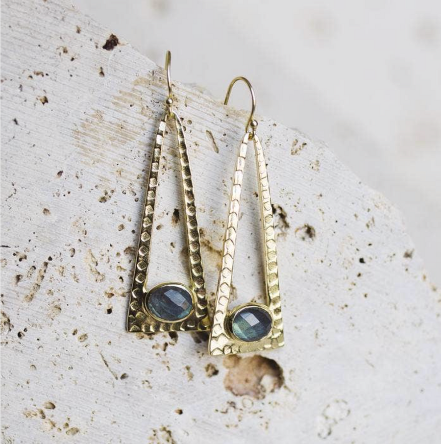 Laine Drop Earrings - Labradorite